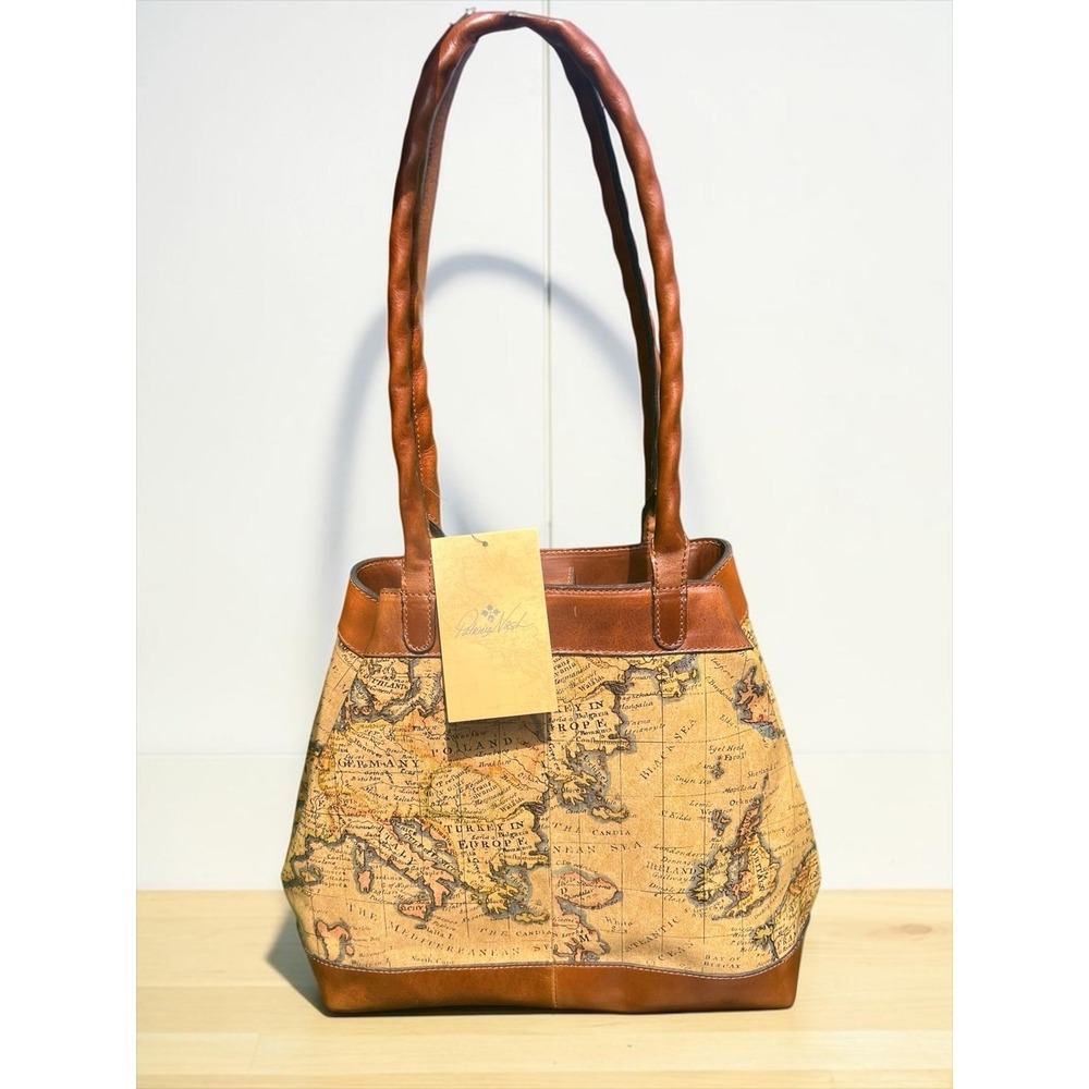 Patricia Nash Mallory Tote European Map Collection Leather Shoulder Bag NWT - Picture 2 of 16